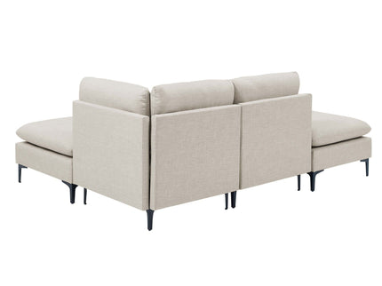Upholstered Modular Sectional With Tall Legs, Medium Firm Seat