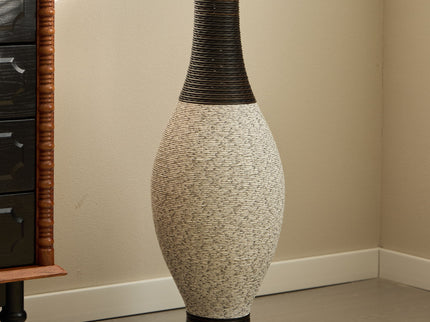 Tall Designer Floor Vase With Elegant 2 Tone