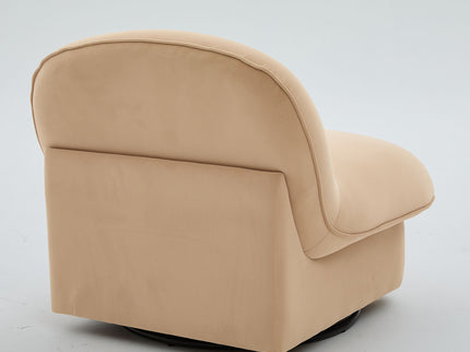 Pumpkin Shaped Swivel Accent Chair, 360 Degree Rotation For Living Room