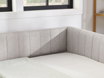Upholstered Daybed With Trundle With Vertical Stripes