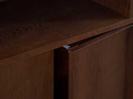 Fluted Sideboard Buffet Cabinet With 2 Doors And Adjustable Shelf, Storage Cabinet For Entryway