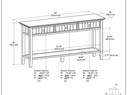 Acadian - Wide Console Sofa Table - Brunette Brown
