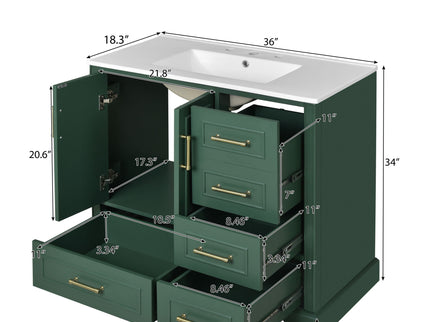 Traditional Bathroom Vanity With Soft Close Doors And Drawers