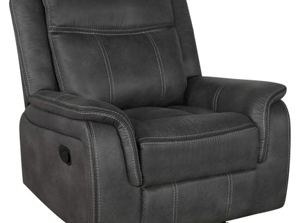 Franklin - Upholstered Padded Arm Glider Recliner - Charcoal