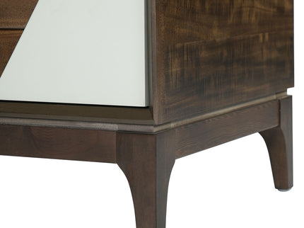 Japandi 2 Drawer Nightstand With Geometric Design