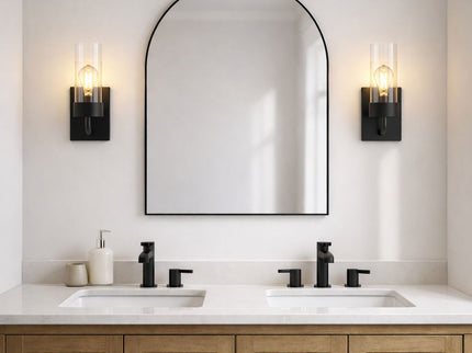 Zephyr - Single Light Sconce - Black / Clear