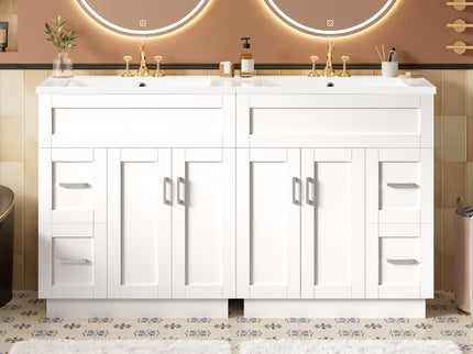 Bathroom Vanity With 2 Doors, 2 Drawers, Adjustable Shelf, Hidden Slides & Soft Close Hinges