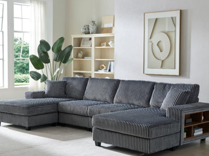 U-Shaped Convertible Sofa, 4 Seater Large Living Room Lounge