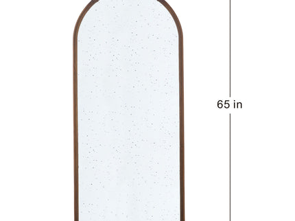 Hand Carved Rose Antique Mirror Frame, Large Arch Mirror Wall Decor For Living Room, Bathroom, Entryway - Brown