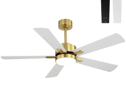 Reversible DC Motor Ceiling Fan With Dimmable LED Light For Living Room