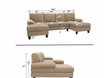 U-Shaped Sofa With Dual Chaise