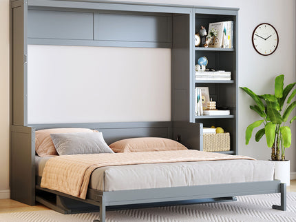 Sturdy Murphy Bed With Desk And Bookshelf