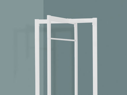 Coat Rack, Hall Tree, Free Standing, Hanging Bar, Entryway, For Contemporary & Modern - White