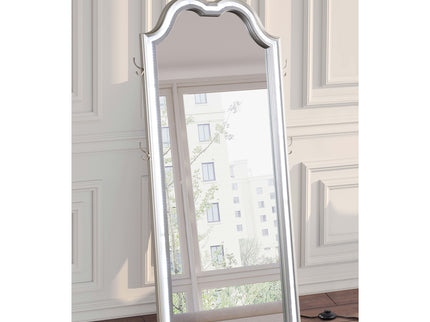 Colwood - Full Floor Mirror With LED Lighting And Storage Hooks - Silver