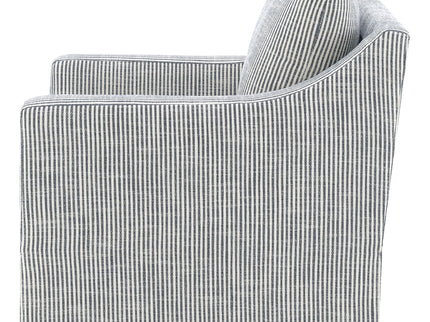 Merced - Upholstered Sloped Arm Accent Swivel Chair With 360 Degree Swivel Base - Gray