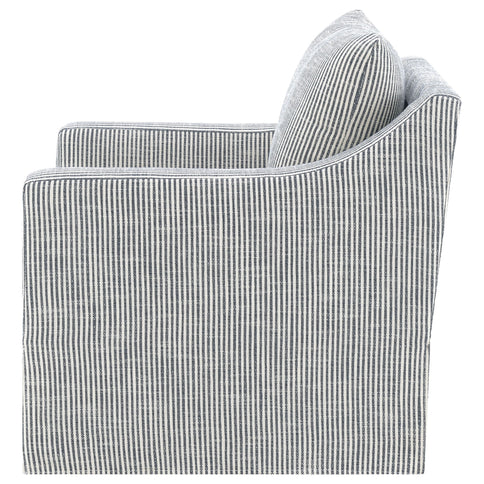 Merced - Upholstered Sloped Arm Accent Swivel Chair With 360 Degree Swivel Base - Gray