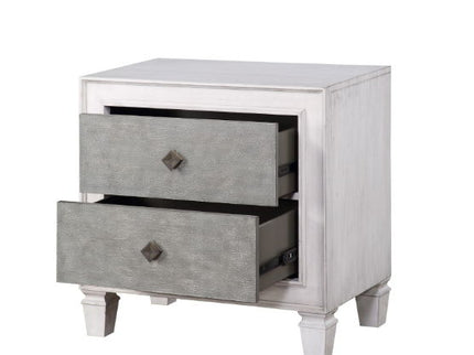 Katia - Weathered Night Stand - Gray / White