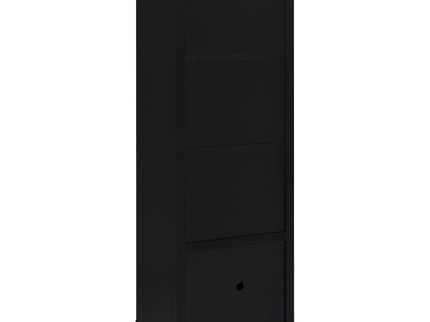 Sandl - 3 Shelf Media Tower With Cabinet Storage Solution - Black
