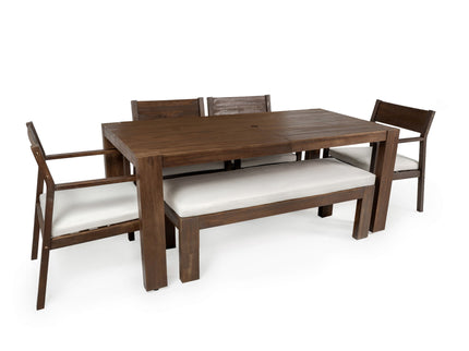 Outdoor Dining Set Rectangular Table With Umbrella Hole
