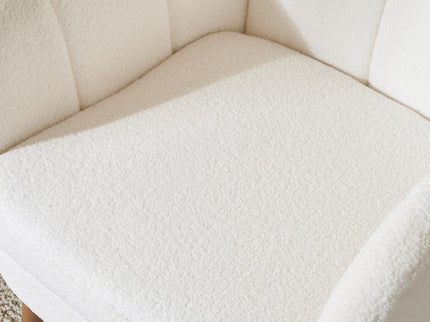 Accent Chair With Birch Wood Legs - White
