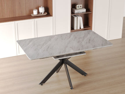 Modern Extendable Dining Table Set With Soft Padded Armless Chairs