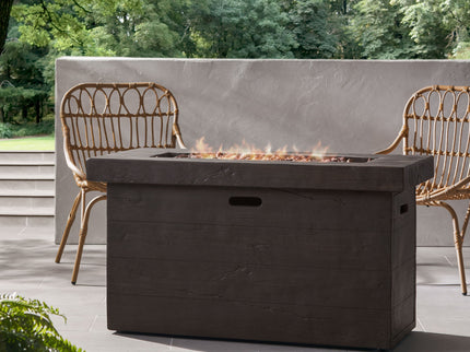 Custer - Rectangular Fire Pit 50, 000 Btu Magnesium Oxide - Brown