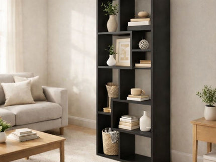 Asymmetrical Display Shelf & Bookcase, 5 Tier