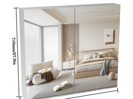 Medicine Cabinet, Wall Mounted Bathroom Mirror With Storage