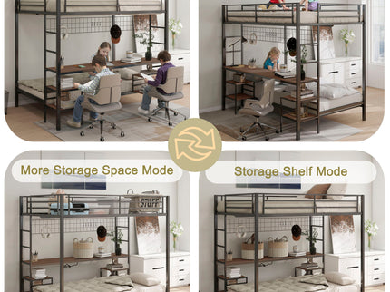 Ethan - Bunk Bed With Desk, Charging Station, Storage Shelves