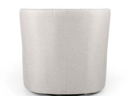 Modern Upholstered Swivel Club Chair With Nailhead Trim