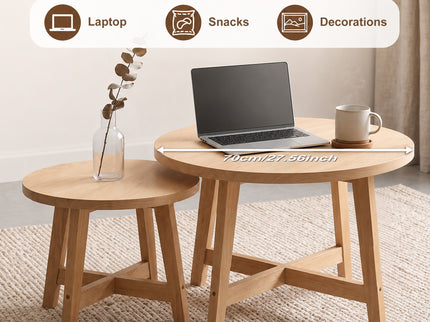 Round Nesting Stackable Tables For Living Room