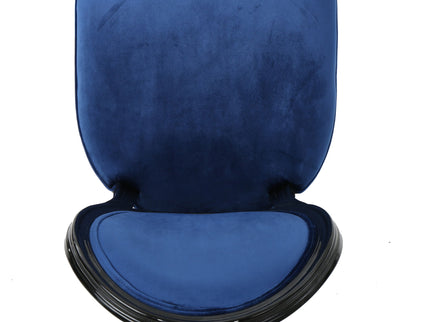 French Country Inspired Dining Chair With Iconic Round Backrest - Navy Blue