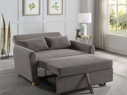 Justine - Convertible Sleeper Loveseat - Brown