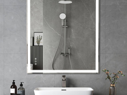 LED Bathroom Vanity Mirror Wall Mounted Adjustable / Warm / Natural Lights Anti-Fog Touch Switch With Memory Modern Smart Large Bathroom Mirrors