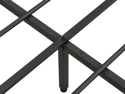 Modern Bed Frame With LED Lights, Upholstered Headboard, USB Charging