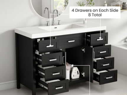 Bathroom Vanity Cabinet Only With 2 Soft Close Doors And 8 Drawers