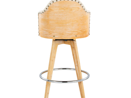 Ahoy - Contemporary Fixed Height Counter Stool & Round Footrest (Set of 2)