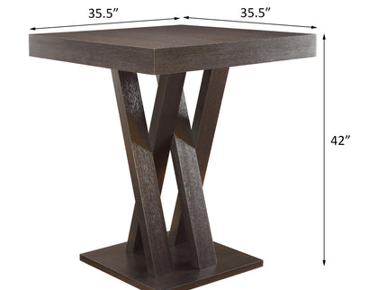 Double X Base Square Bar Table - Cappuccino