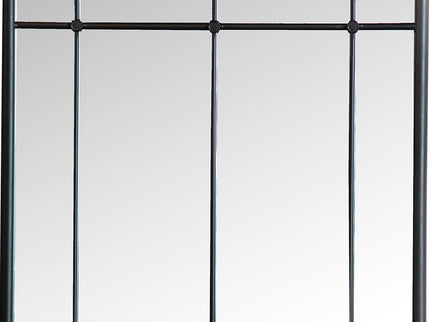 Harvik - Window Pane Wall Mirror With Linear Trim - Black