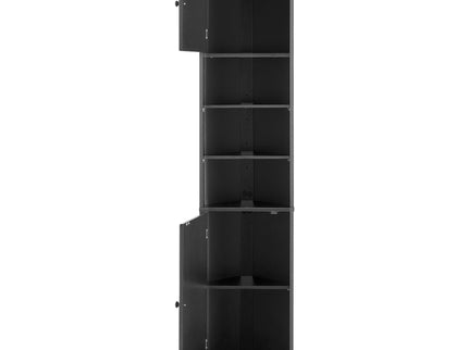 Multi Functional Corner Cabinet With Adjustable Shelves And 2 Doors