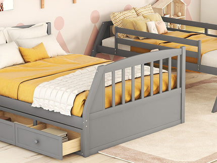 Bunk Bed With Drawers, Ladder And Storage Staircase