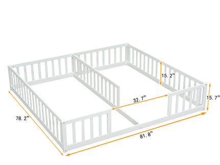 Double Floor Bed With Fence, Guardrails, Without Door