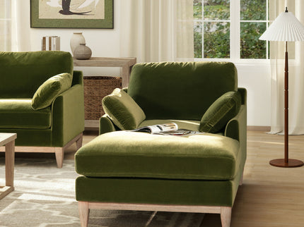 Pasadena - Modern Farmhouse Chaise Lounge Chair - Olive Green