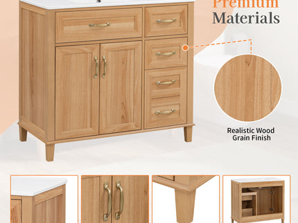 Bathroom Vanity With Sink, Soft Close Doors & Drawers - Wood
