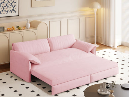 Pull Out 3 In 1 Convertible Sleeper Sofa With Side Storage, Multi Functional