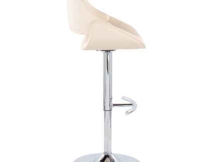 Fabrico - Contemporary Adjustable Bar Stool With Rounded T Footrest (Set of 2)