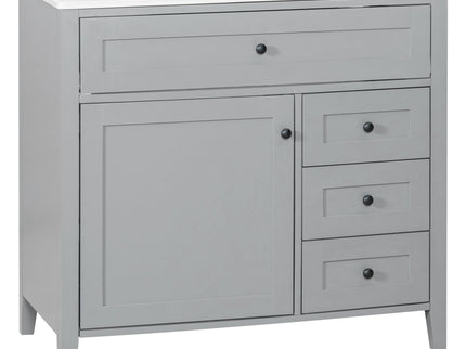 Bathroom Vanity With Sink, Cabinet With 3 Drawers And Adjustable Shelf