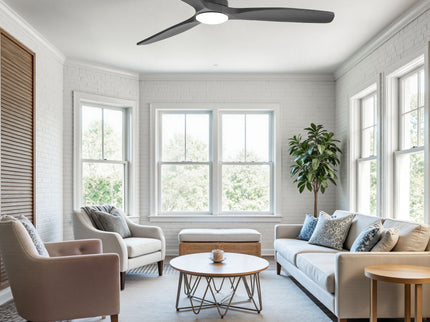52" Ceiling Fan With Light, Dimmable DC Reversible Motor, 3 Blades