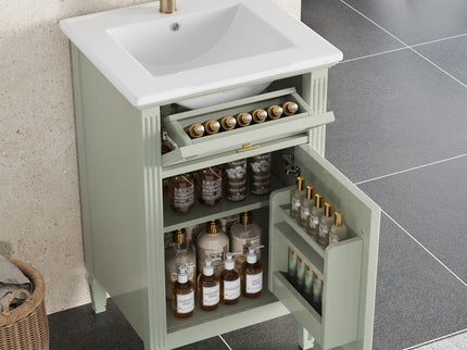 Bathroom Vanity With Sink, Adjustable Shelf, Tilt-Out Drawer