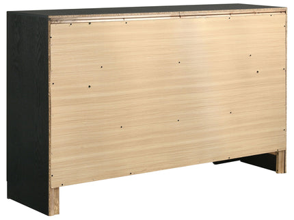 Modern Bedroom Set With Upholstered Headboard And Textured Storage